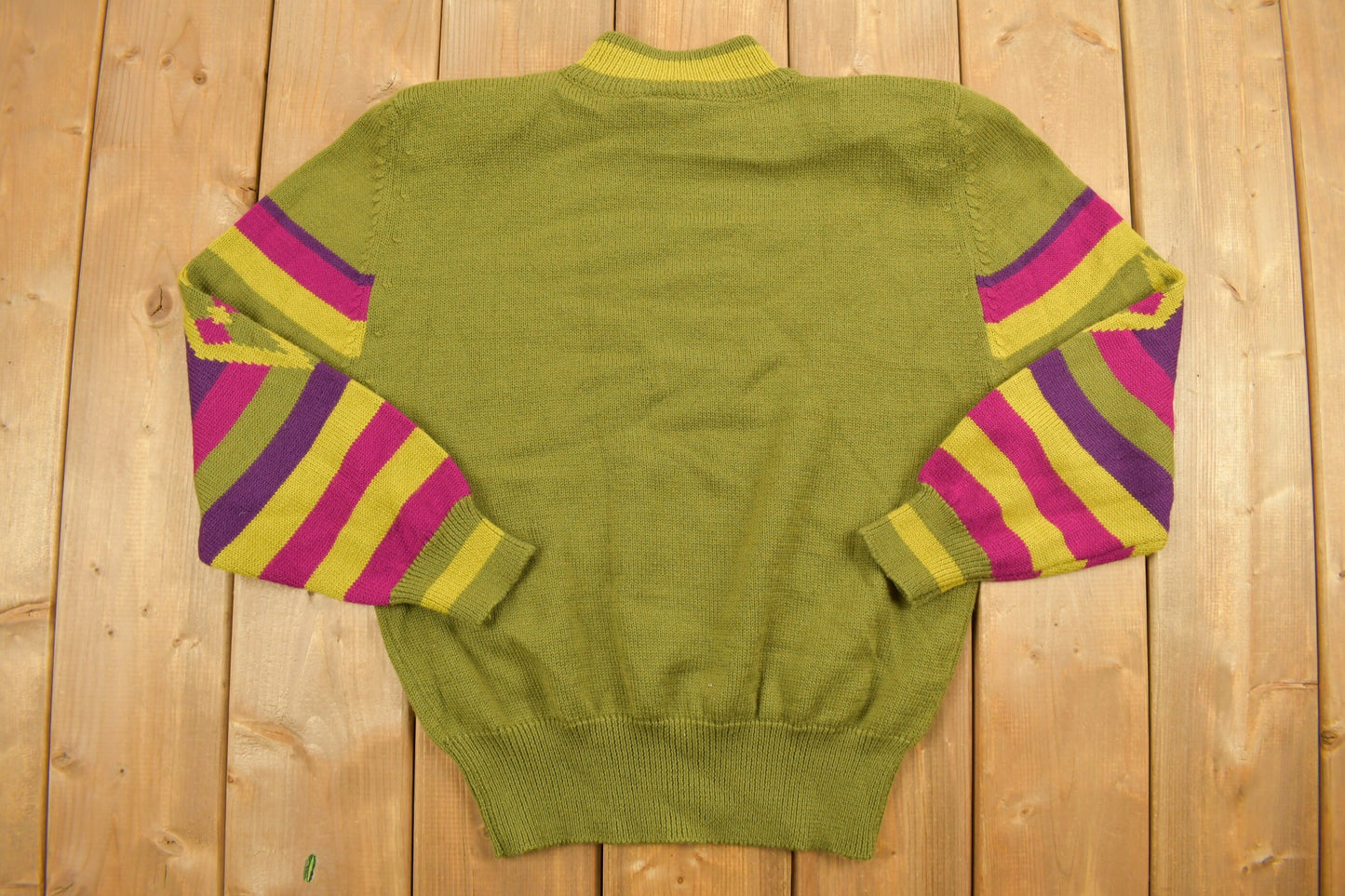 Vintage 1970s Mister Leonard Abstract Knit Crewneck Sweater / Vintage 90s Crewneck / All Over Pattern / Colourful / Abstract Pattern