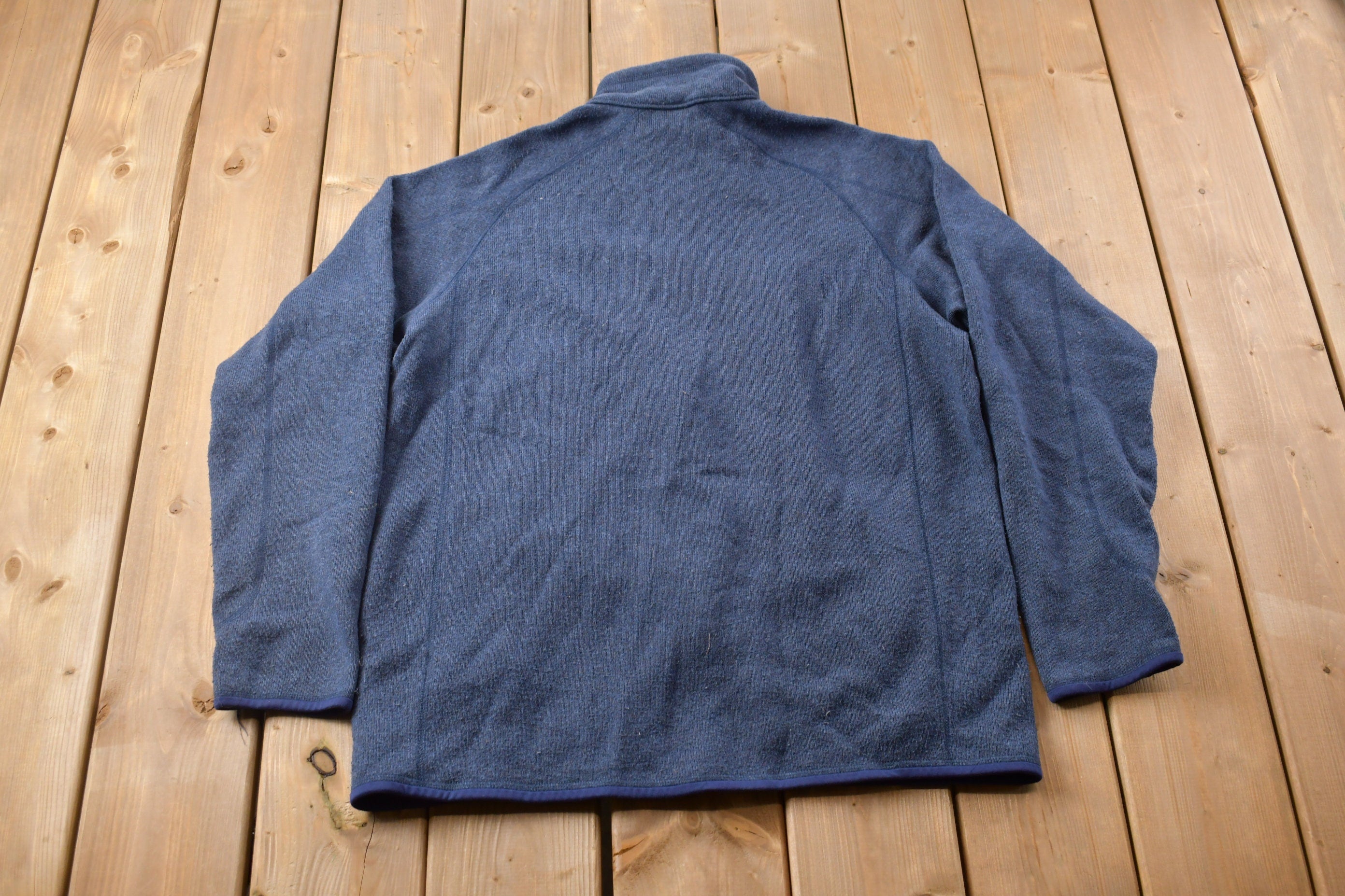 Vintage 1990s Patagonia Blue Fleece Zip Up Sweater