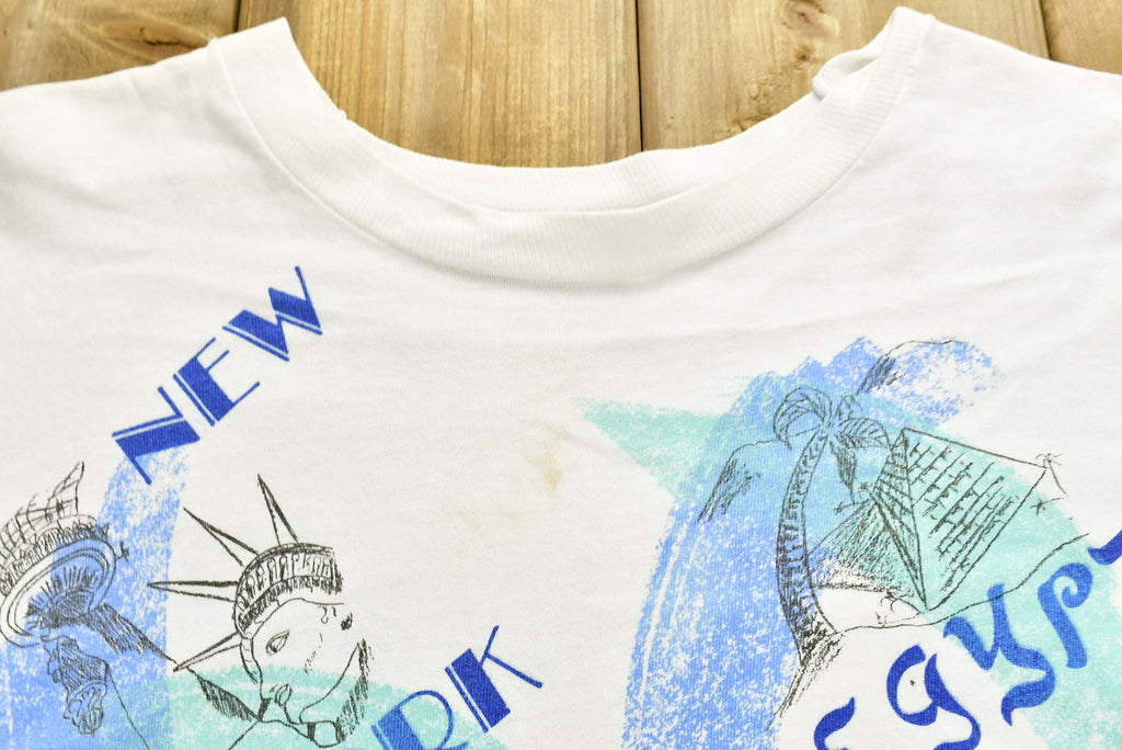 Vintage 1990s Major Cities All Over Print Tourist T-Shirt