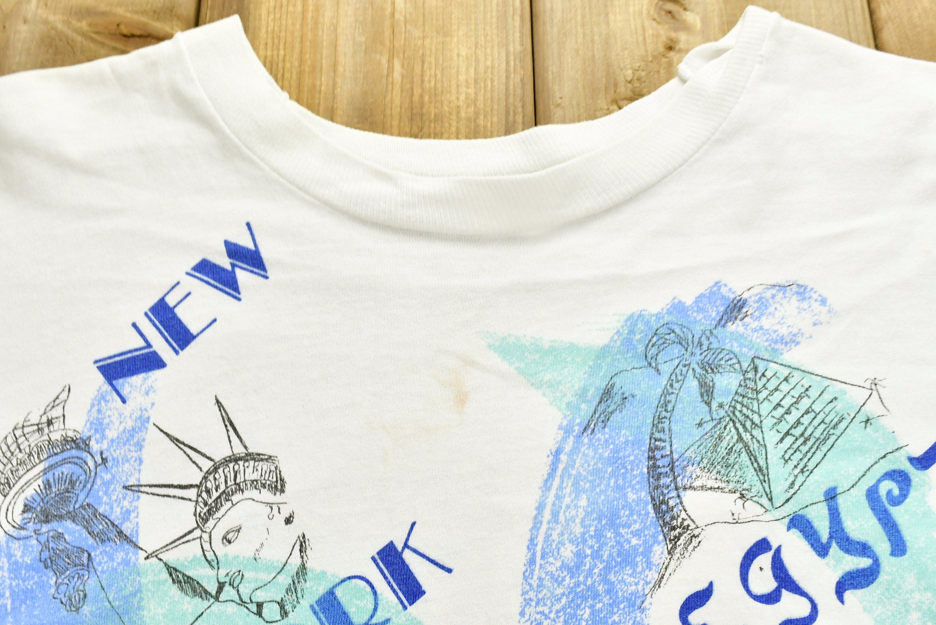 Vintage 1990s Major Cities All Over Print Tourist T-Shirt