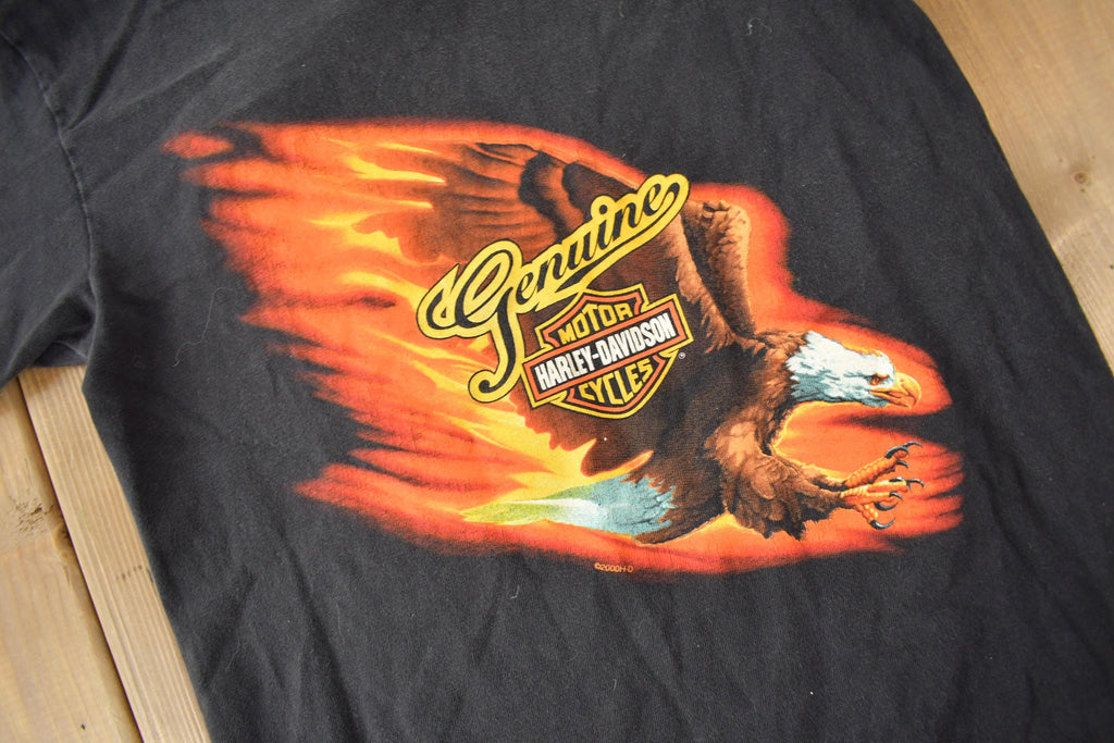 Vintage 2000 Harley Davidson Motorcycles N. Canton Ohio Freedom Graphic T-Shirt