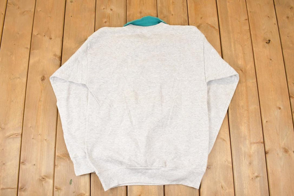 Vintage 1990s Cotton Grove Cute Teddy Bunny Graphic Print Collared Sweatshirt Womens L