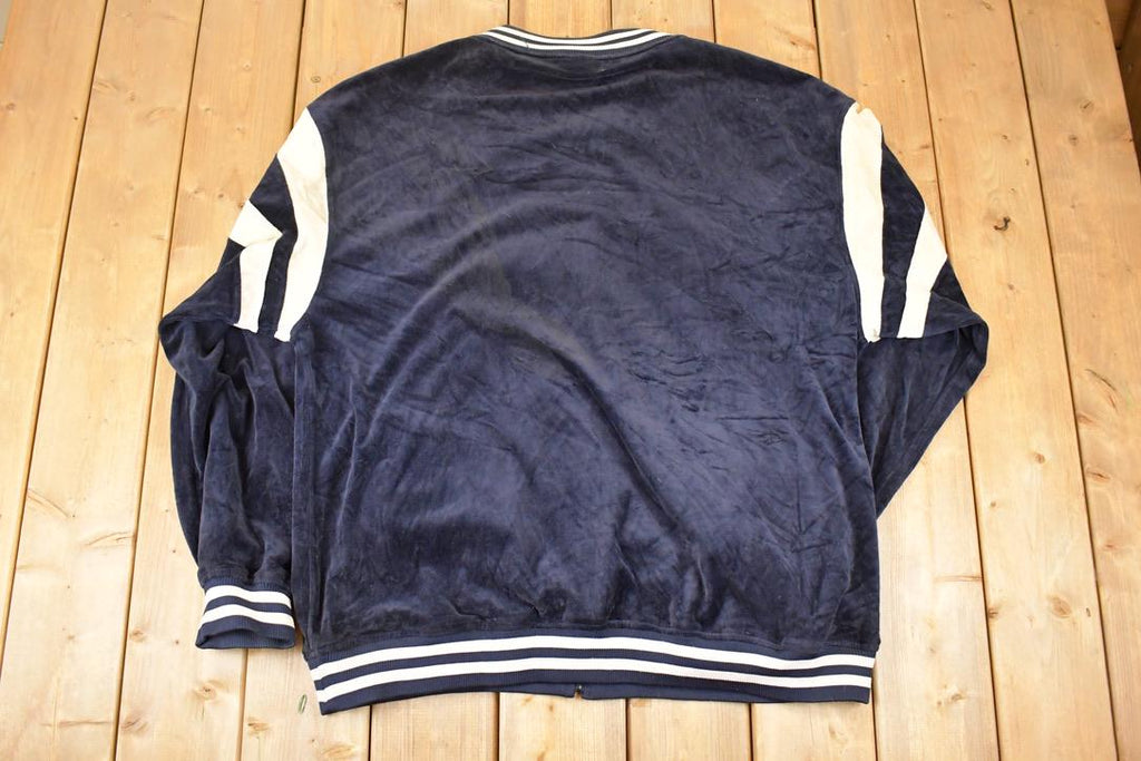 Vintage 1990s Rocawear Embroidered Velour Graphic Full Zip Sweatshirt Mens XXL