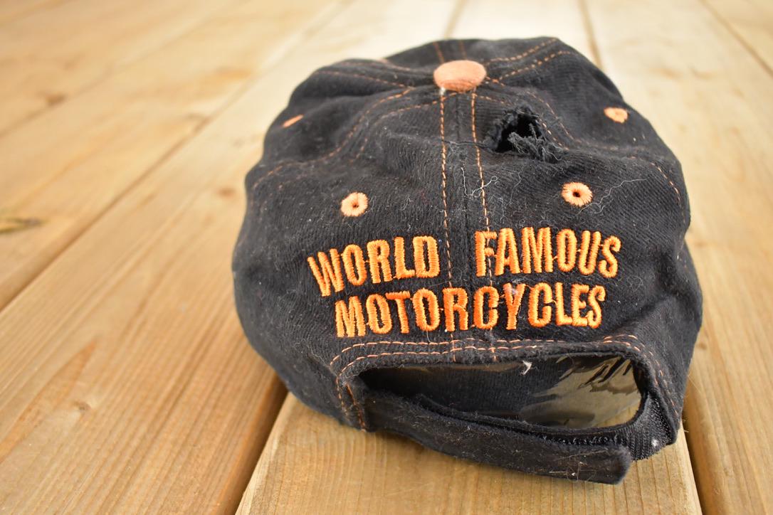 Vintage 1990s Harley Davidson Snapback Hat  90's Embroidered Motorcycle Cap