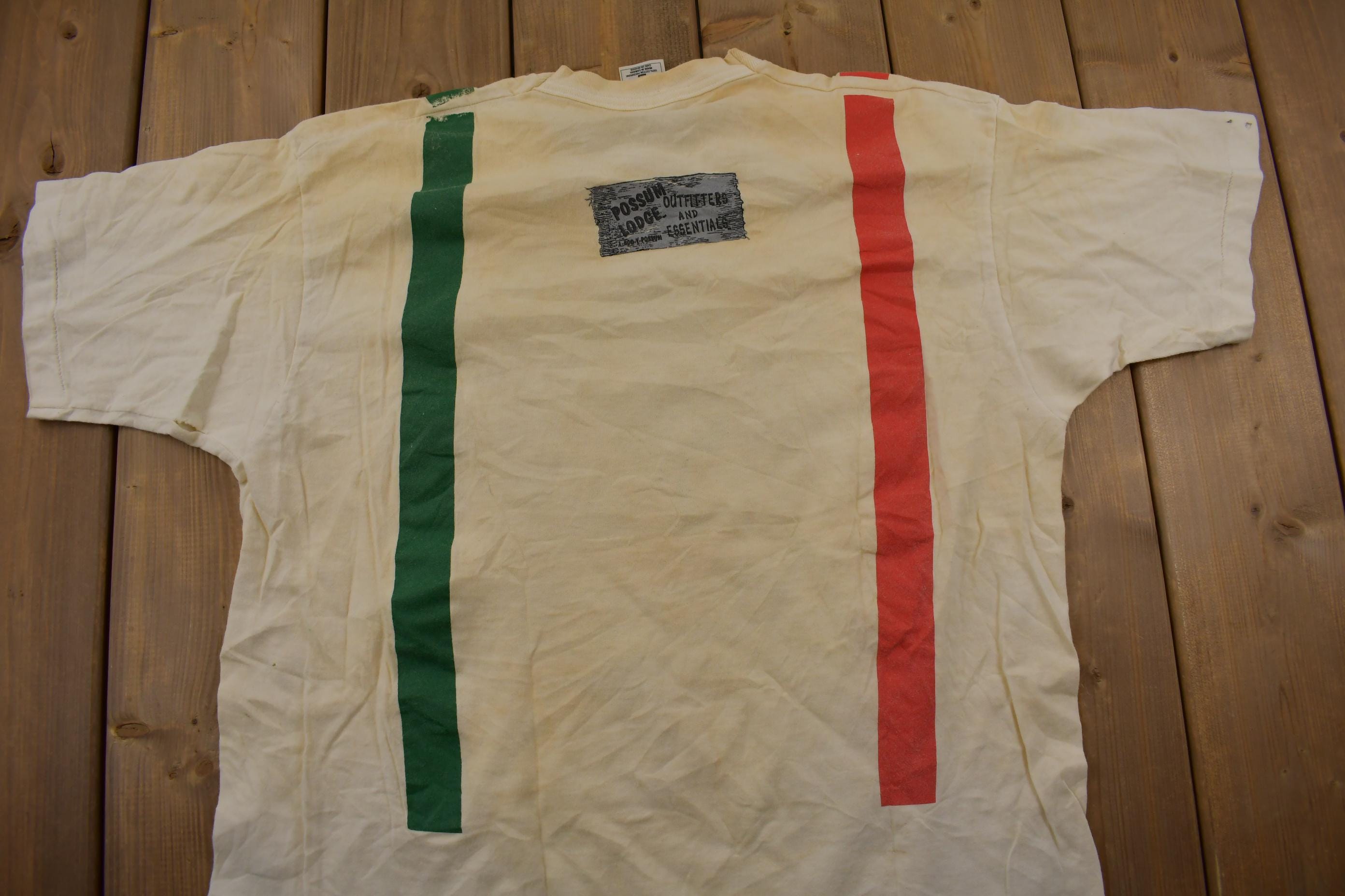Vintage 1990s The Red Green Show Possum Lodge Funny Single Stitch Graphic T-Shirt Made In Canada