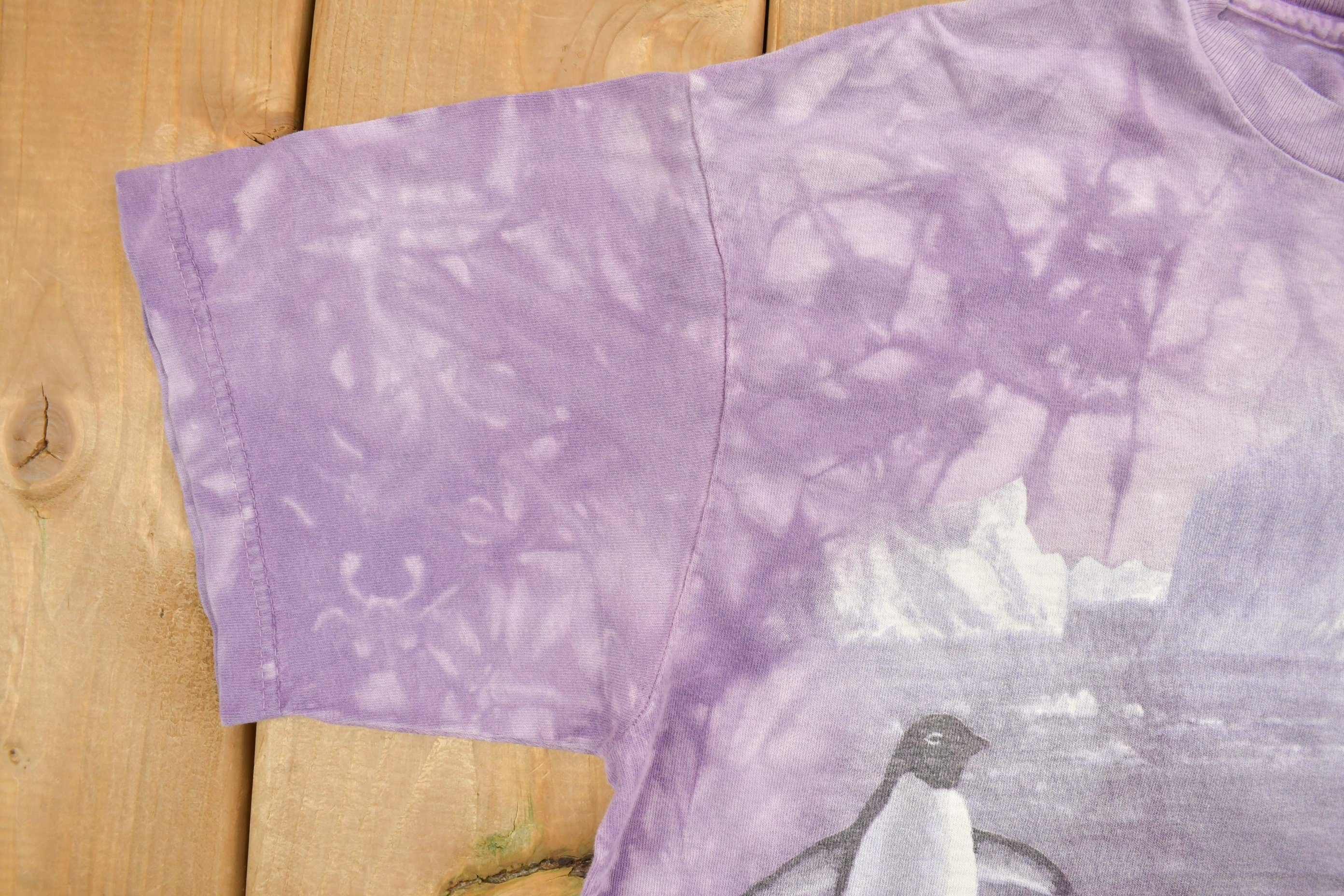 Vintage 1990s Penguins Theme Graphic Tie Dye T-Shirt