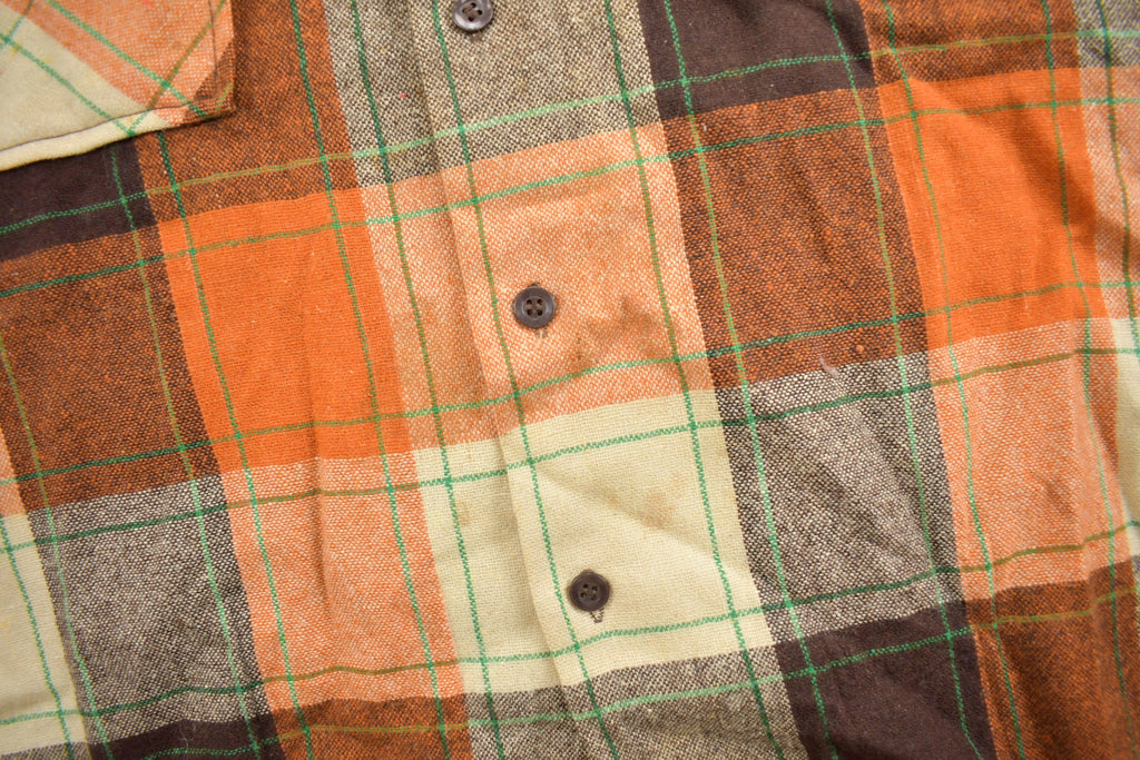 Vintage 1970s Montgomery Ward Button Up Flannel Sweater