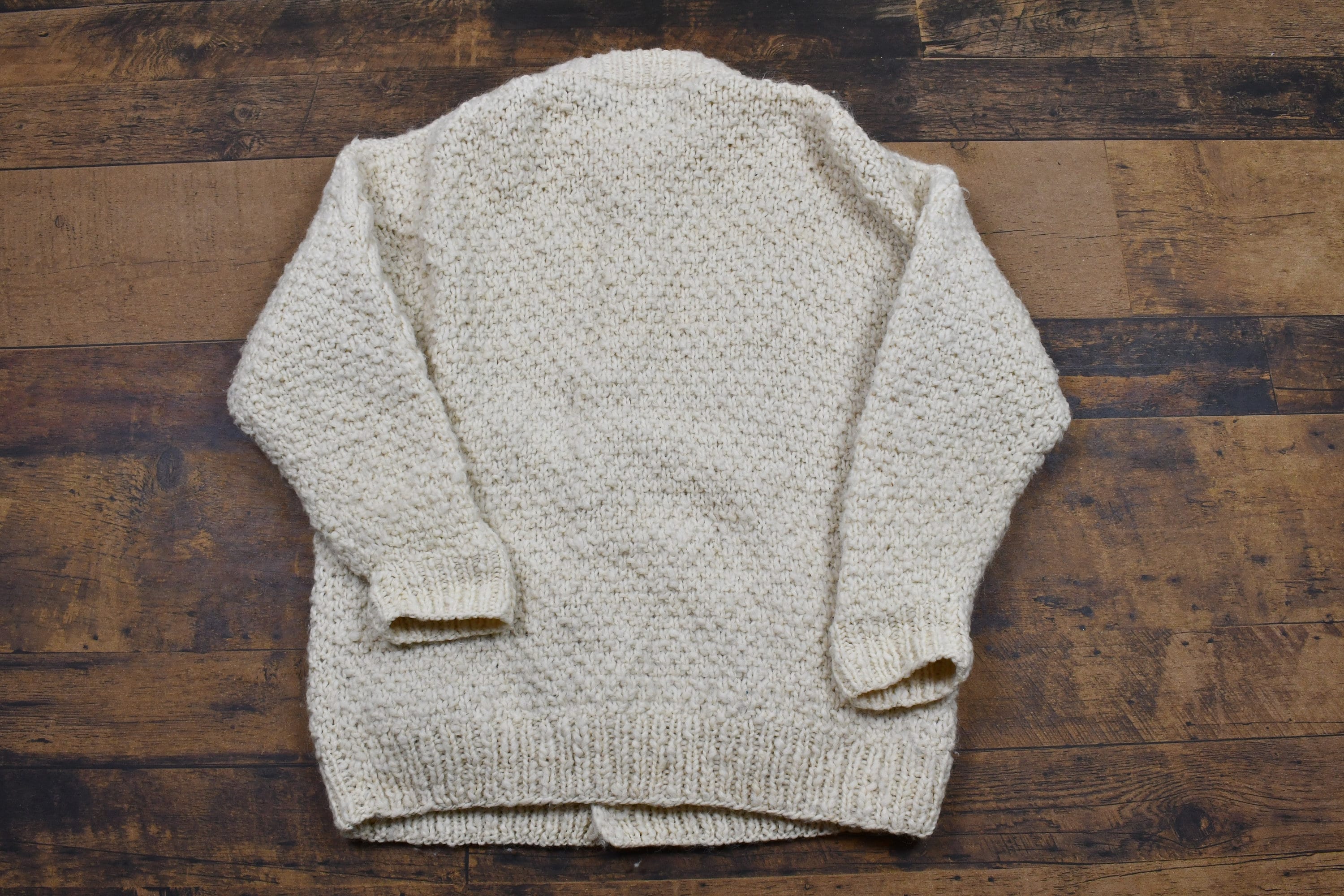 Vintage 1980s Indian Weavings Cable Knit Button Up Sweater