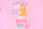 Vintage 1990s Flirts Pices Zodiac Sign Garfield Graphic T-Shirt