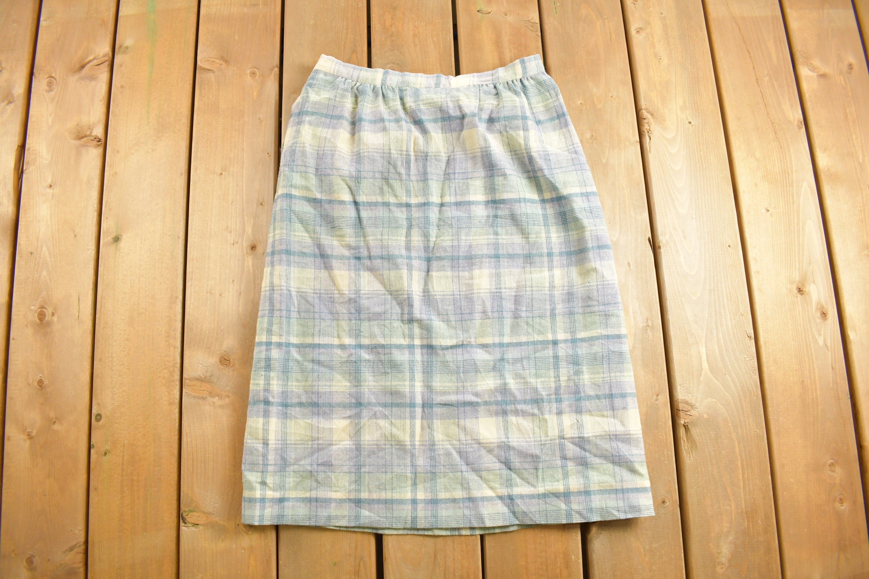 Vintage 1970s Pendleton Plaid Skirt Size 29 x 27