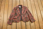Vintage 1990s Lana Lee All Over Print Knitted Blazer