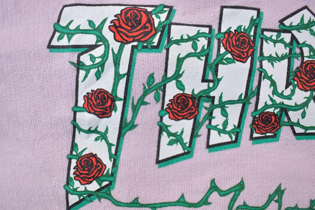 Vintage 1990s Thrasher Roses Skateboarding Graphic Hoodie
