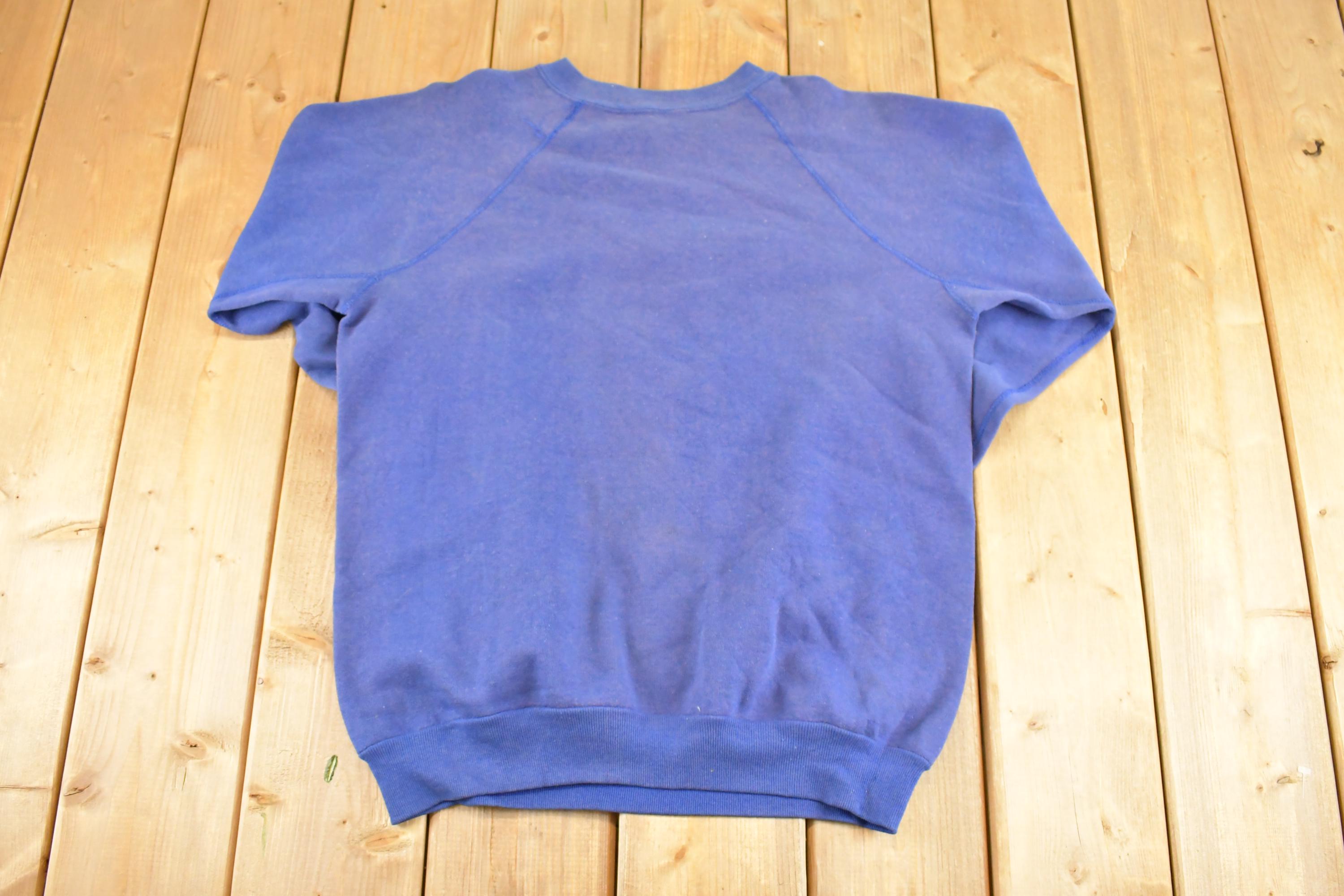 Vintage 1990s Blue Streetwear Blank Crewneck Sweatshirt Men's M