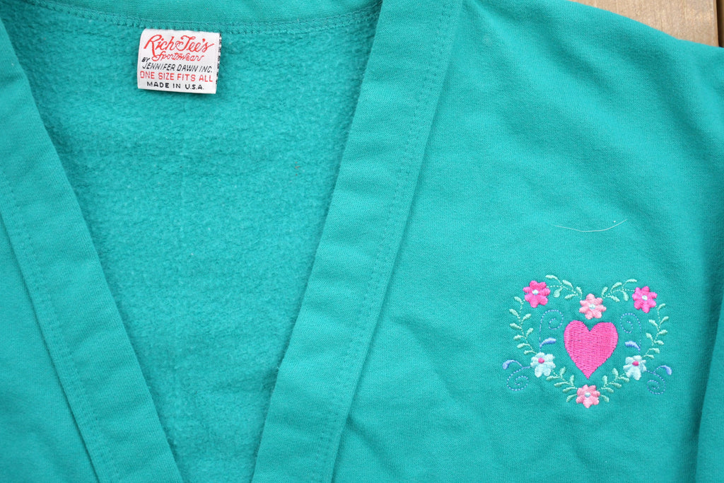 Vintage 1990s Love Hearts Button Up Cardigan Sweater