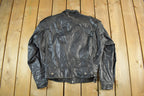 Vintage 1990s Leather Biker Jacket Adult Medium