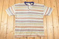 Vintage 1990s Impact Knit Striped Souvenir Travel T-Shirt Men's XL