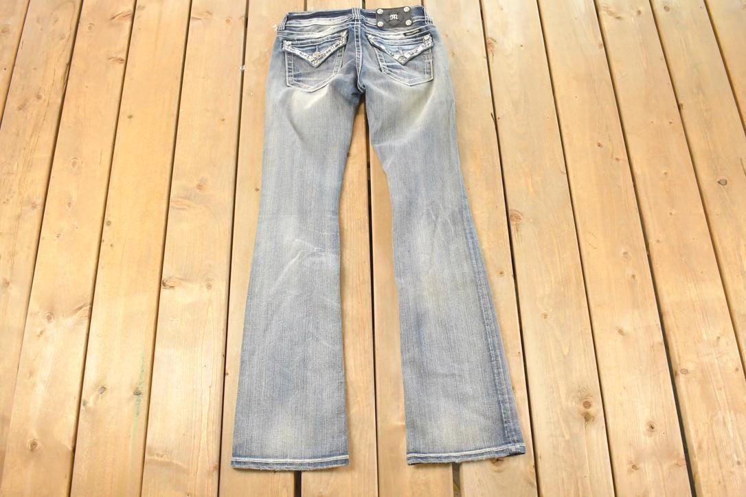 Vintage Deadstock Y2K Miss Me Bedazzled Low Rise Jeans Women's Size 26x31
