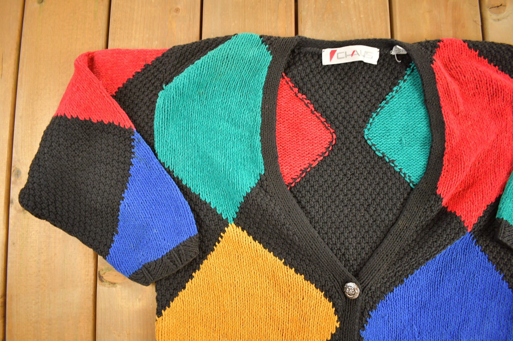 Vintage 1990s Chaus Knitted Cardigan Sweater