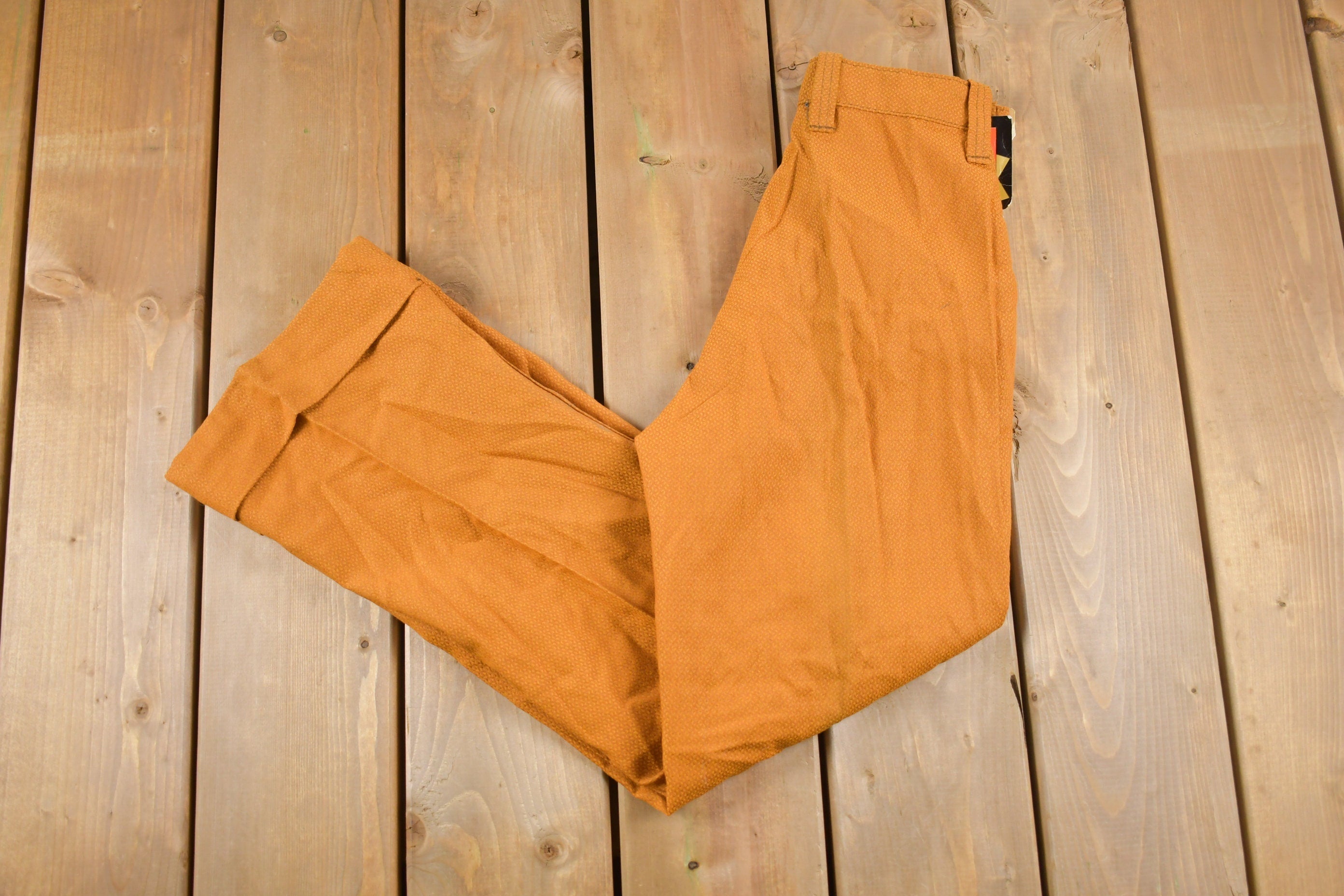 Vintage Deadstock 1970s Leeds Hot-Set Flared Trousers Size 30 x 36