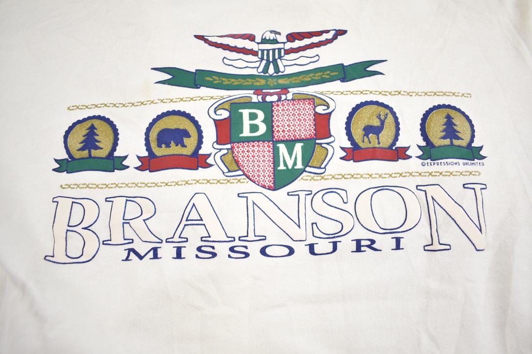 Vintage 1980s Branson Missouri Souvenir Travel Cardigan Made In USA