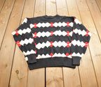 Vintage 1990s Claiborne Knit Abstract Pattern Crewneck Sweater