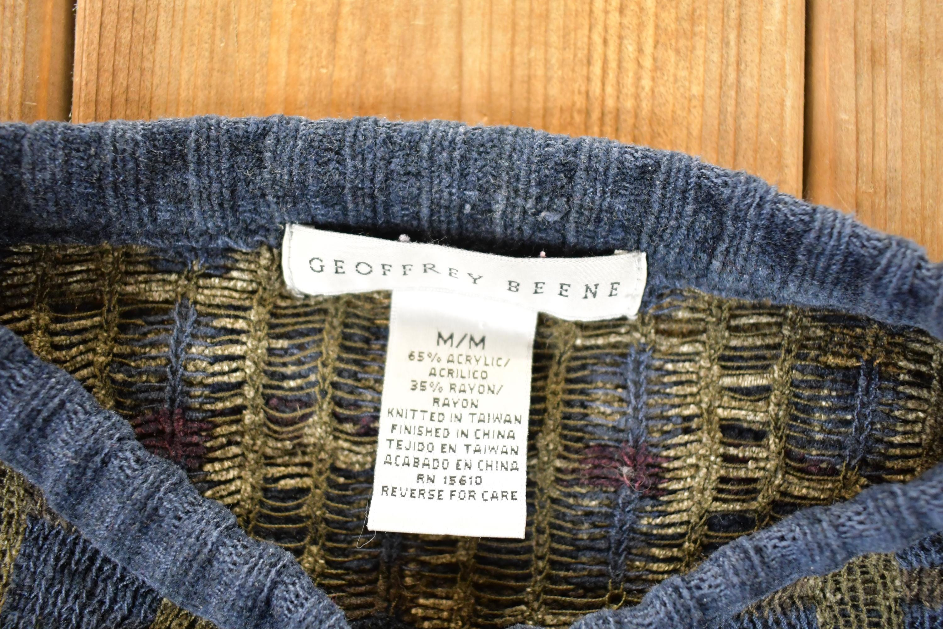 Vintage 1990s Geoffrey Beene Knit Crewneck Sweater Mens L
