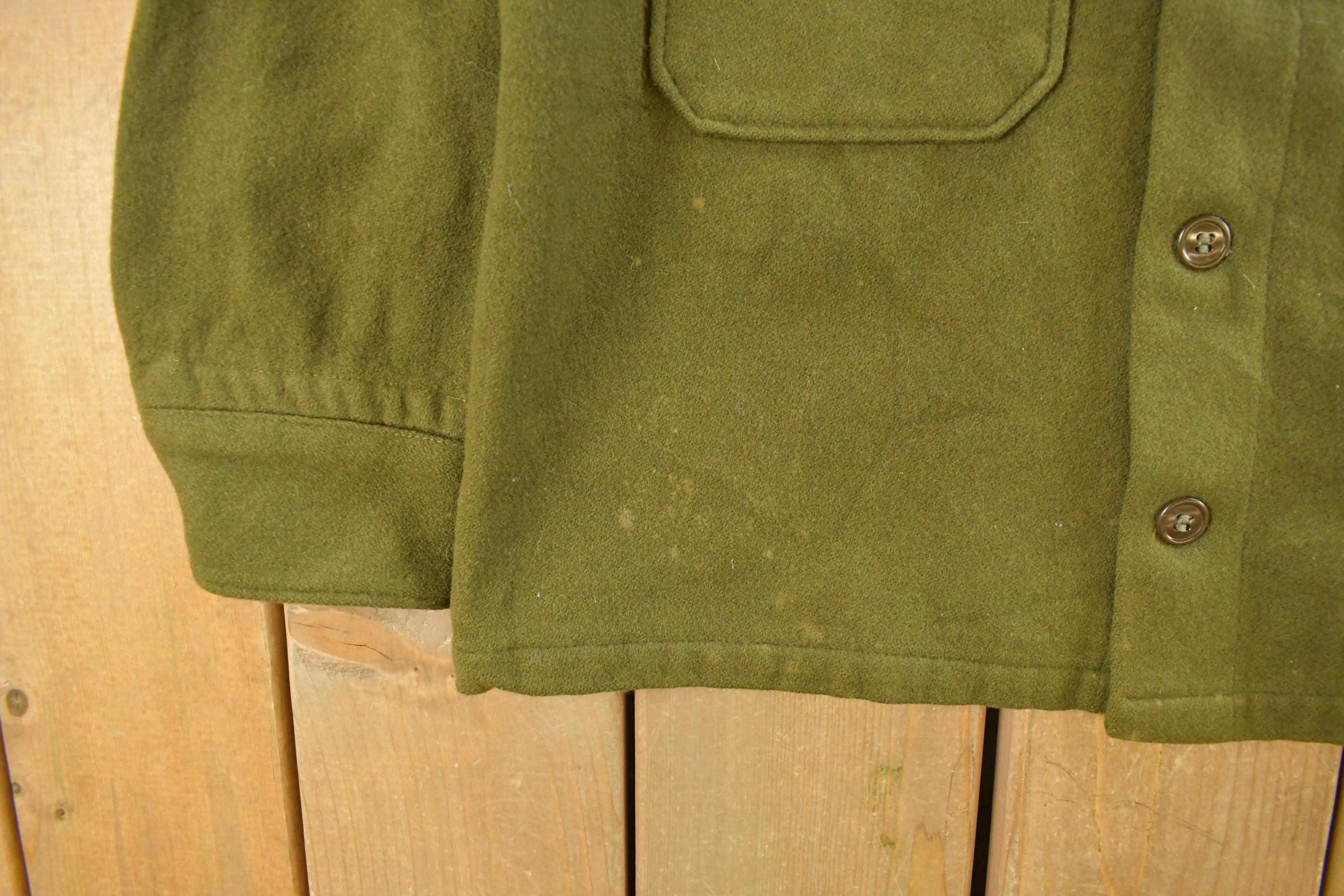 Vintage 1950s Military Wool Button Up Infantry Shirt