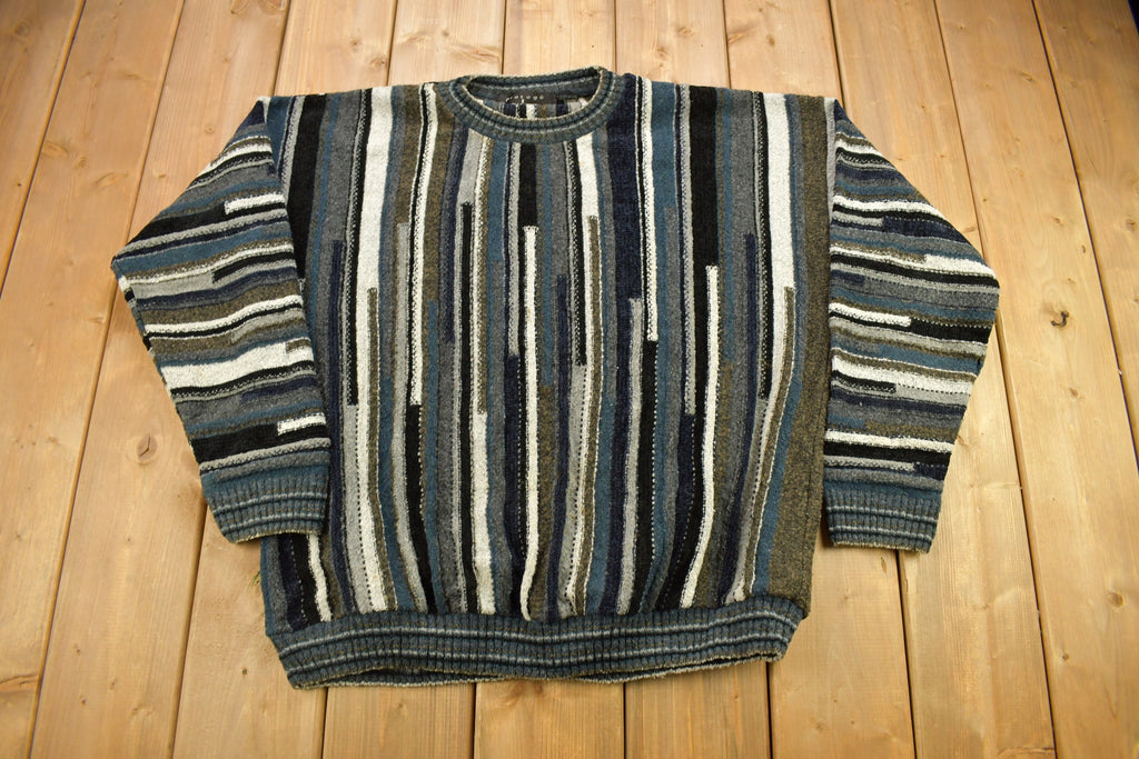 Vintage 1990s Protégé 3D Cable Knit Crewneck Sweater