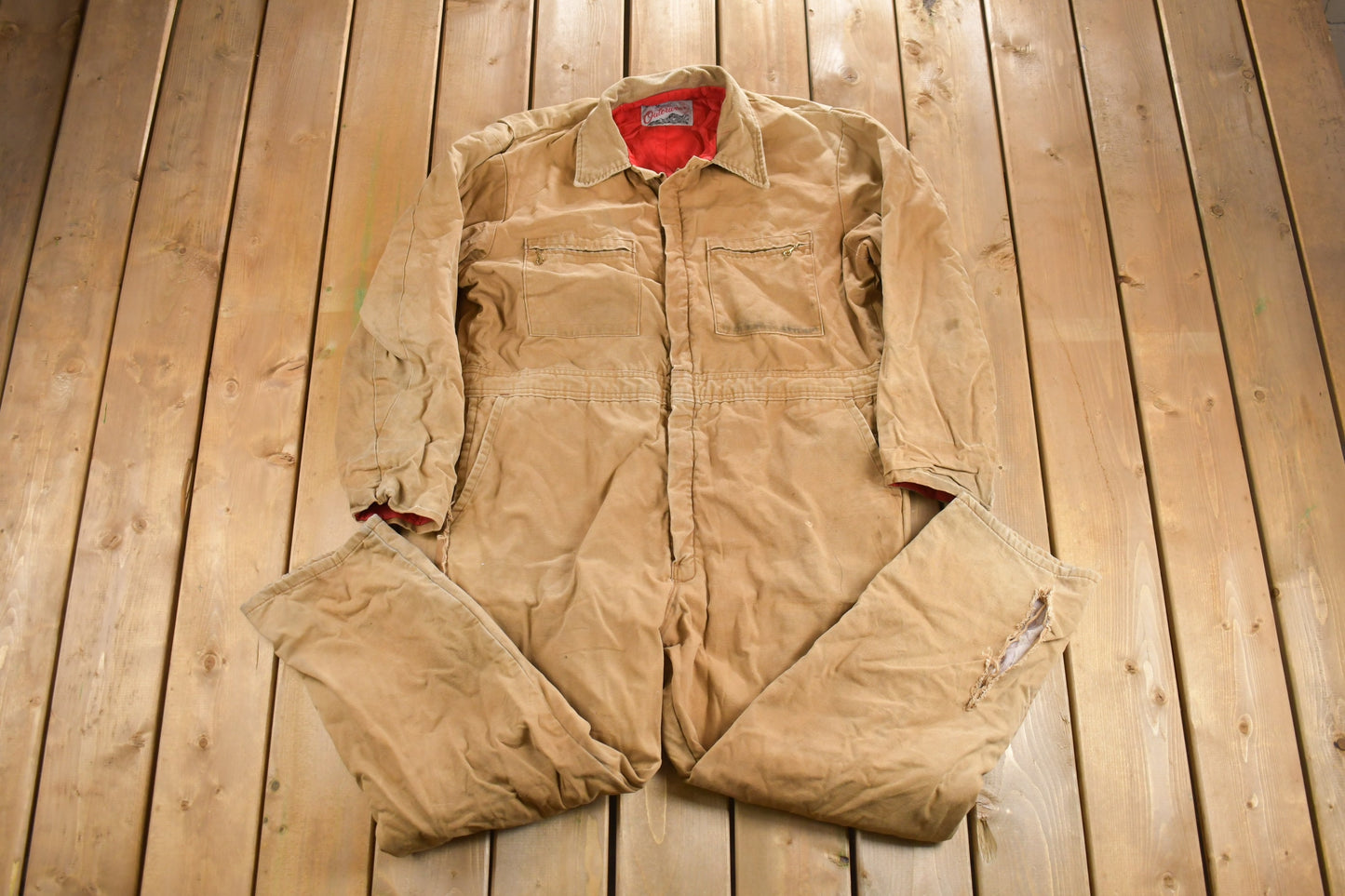 Vintage 1980s Lee Quilt Lined Duck Insulated Coverall Jumpsuit / Utility Overalls / Heavy Weight / Vintage Workwear / Made in USA