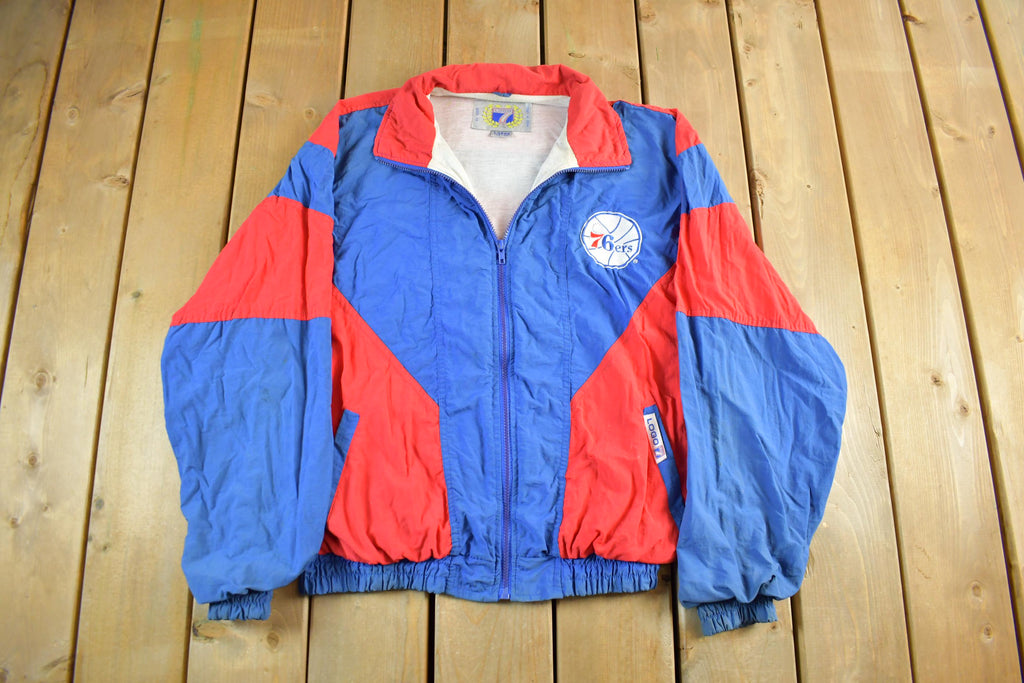Vintage 1990s Philadelphia 76ers Logo 7 NBA Windbreaker Men's Large