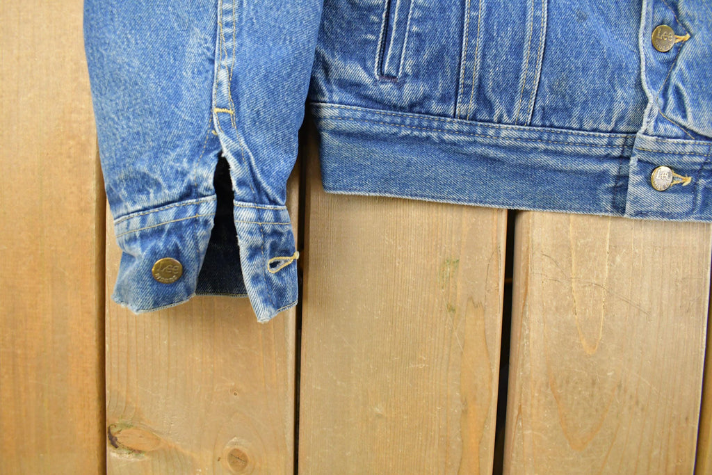 Vintage 1970s Lee Storm Riders Blanket Lined Denim Jean Trucker Jacket Men's Small