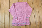 Vintage 1990s Willow Ridge Floral Knit Crewneck Sweater