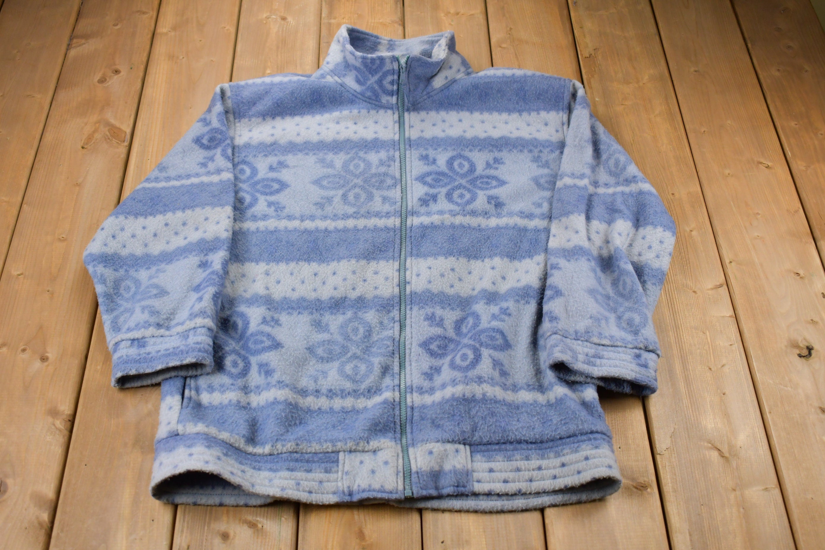 Vintage 1990s Haband! Aztec All Over Print Fleece Sweater
