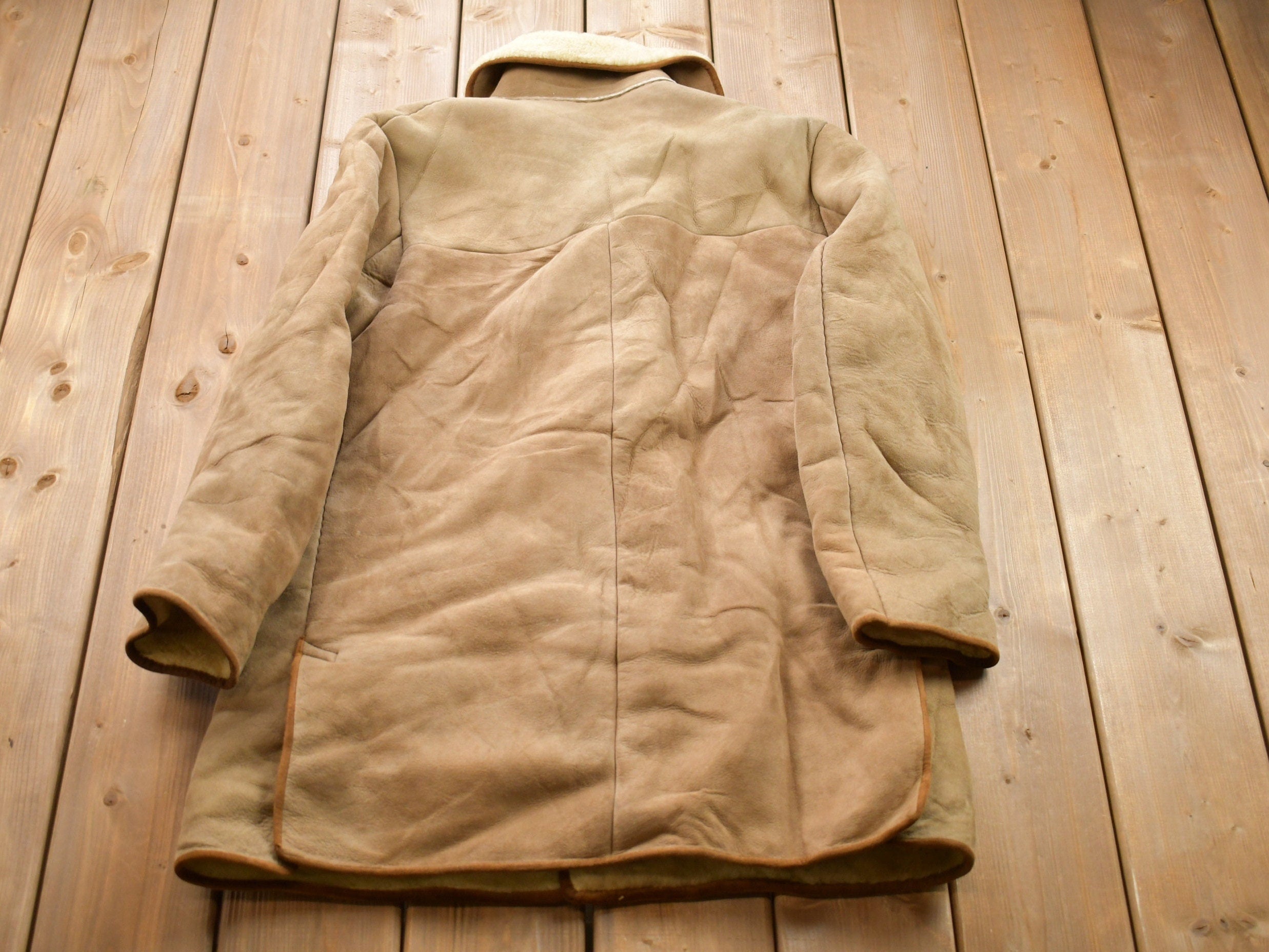 Vintage 1980s Nurseys Sheepskin Shearling Leather Jacket