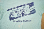Vintage 1980s Honda Street Bike Crashing Sucks Graphic T Shirt