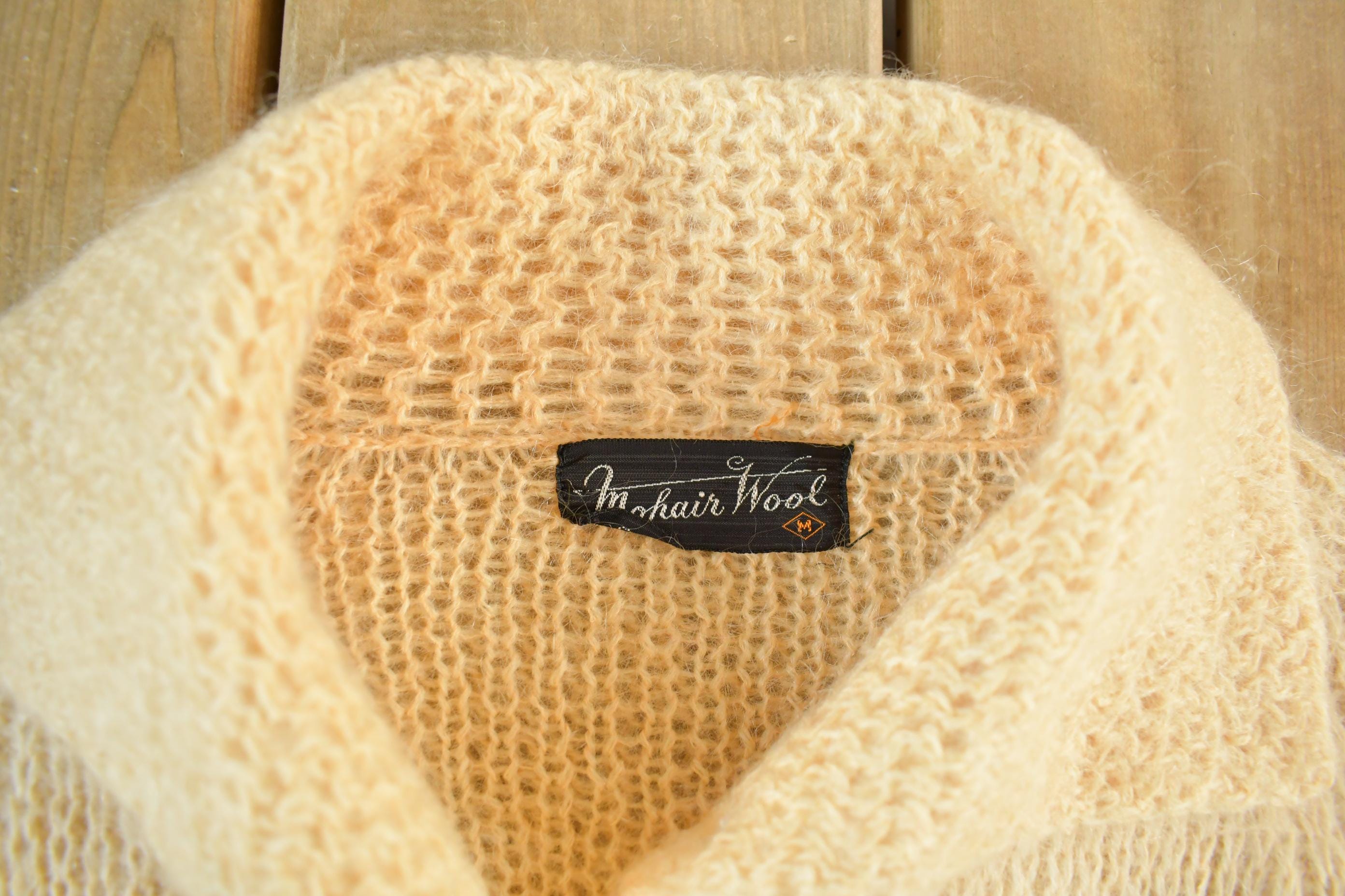 Vintage 1970s Mohair Wool Knit Cardigan Sweater Women's Small