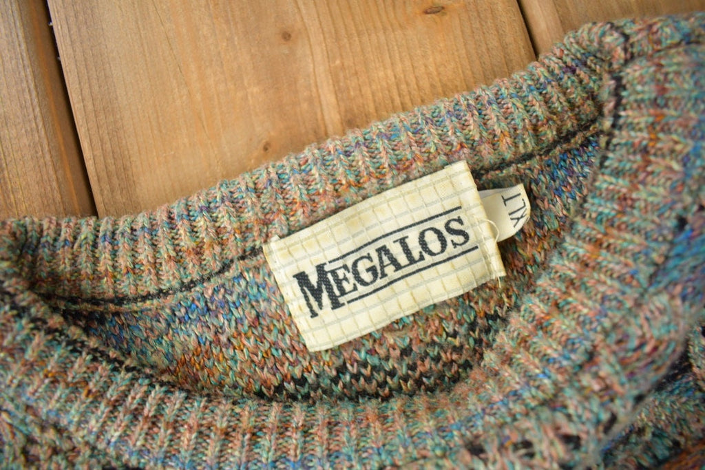 Vintage 1990s Megalos Abstract Knit Crewneck Sweater