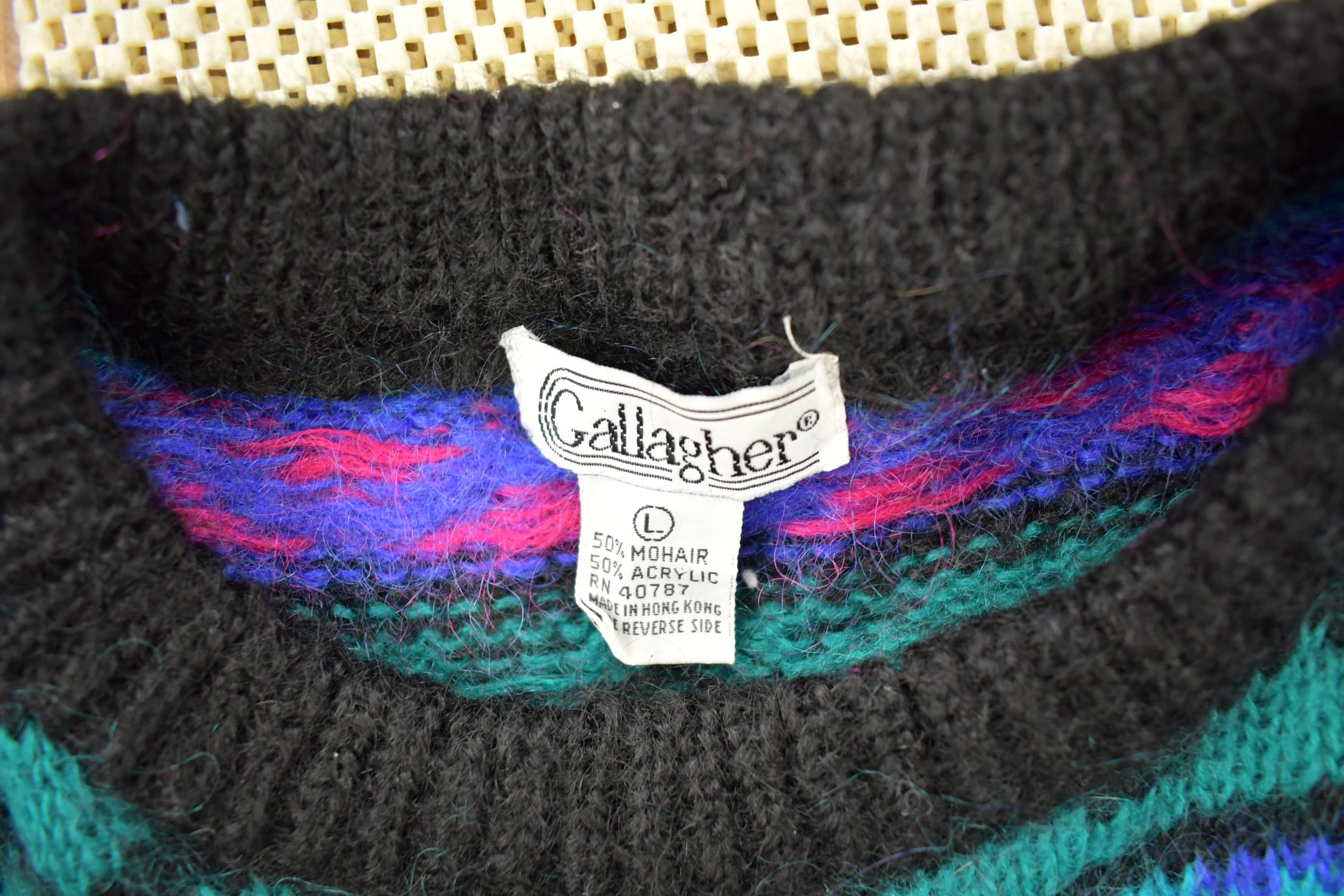 Vintage 1980s Gallagher Knitted Mohair Sweater