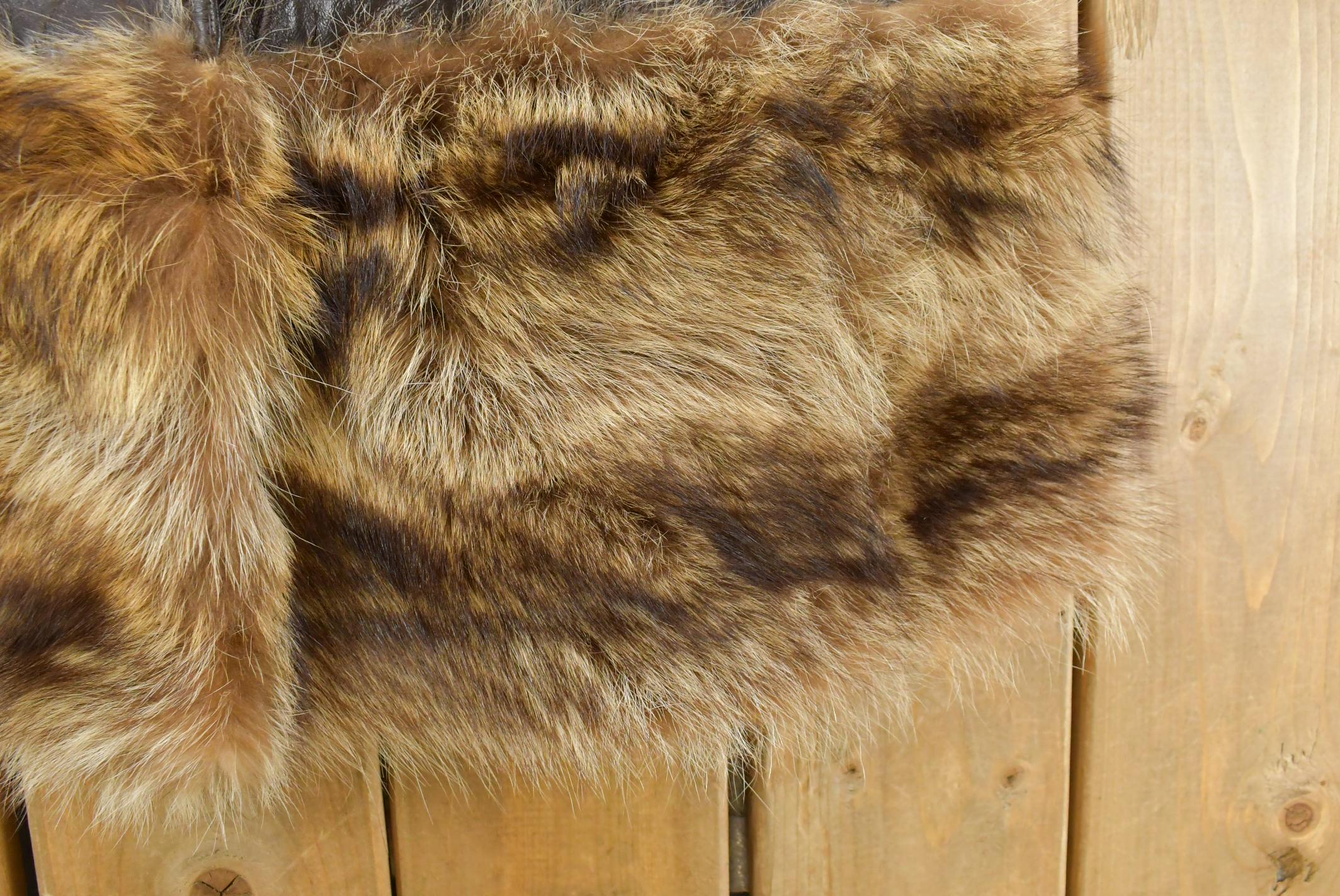Vintage 1970s Trojan Leather Fur Collar Trench Coat Women's S