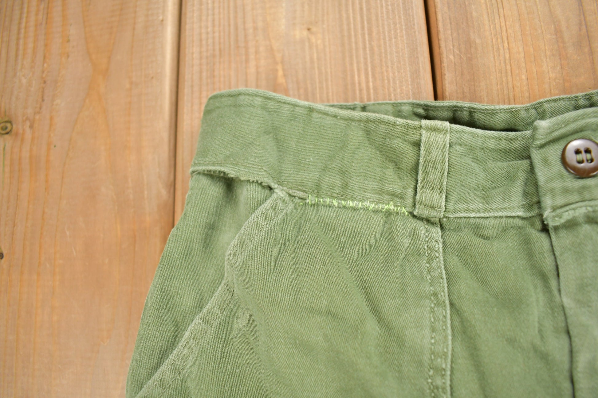 Vintage 1970s OG 107 Green Khaki Army Pants Size 28 x 30