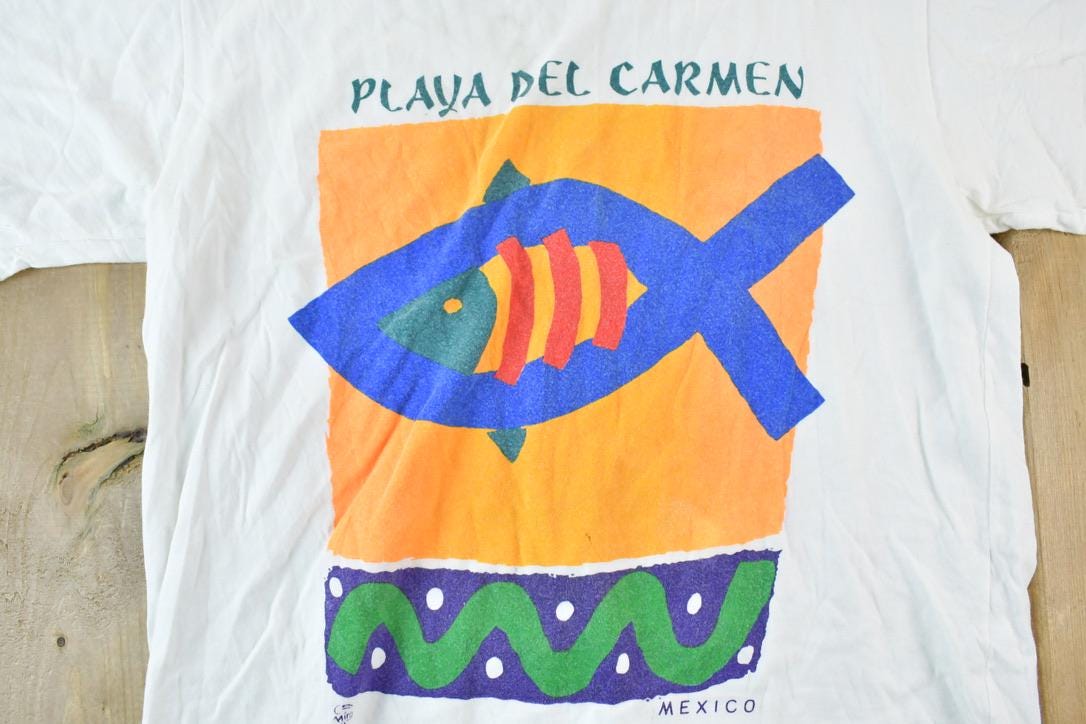 Vintage 1990s Playa Del Carmen Single Stitch T-Shirt