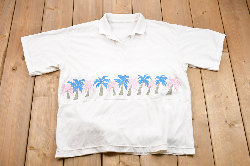 Vintage 1990s Palm Tree Graphic Button Up