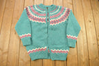 Vintage 1980s 100% Wool Hand Knit Women's Sweater