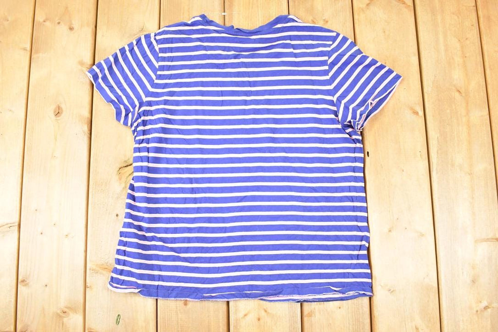 Vintage 1990s Ralph Lauren Sport Pink Striped Yachting T-Shirt Women's M