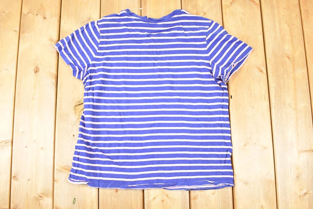Vintage 1990s Ralph Lauren Sport Pink Striped Yachting T-Shirt Women's M