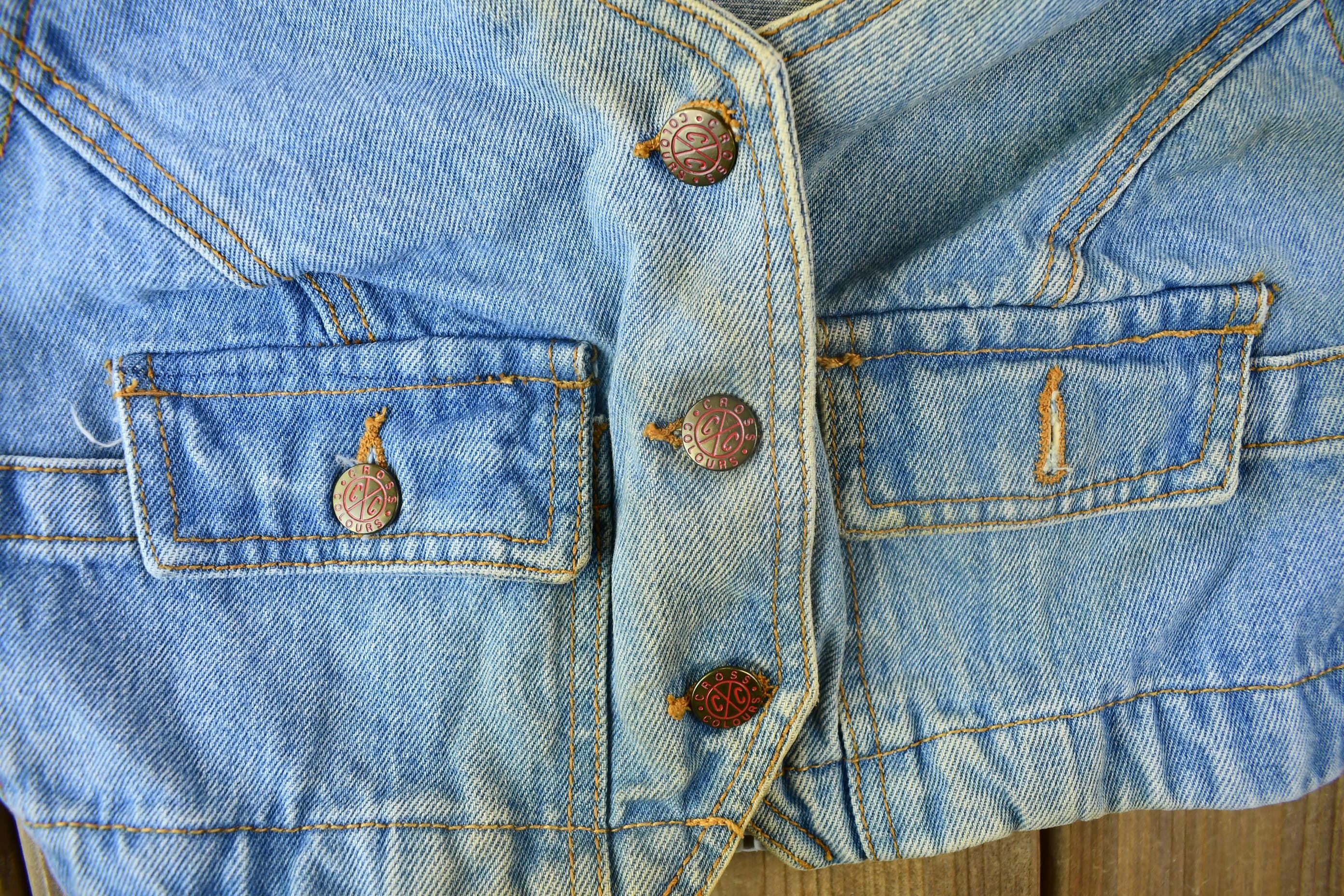 Vintage 1990s Cross Colours Mini Jean Vest