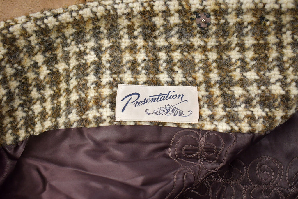 Vintage 1980s Presentation Houndstooth Wool Jacket