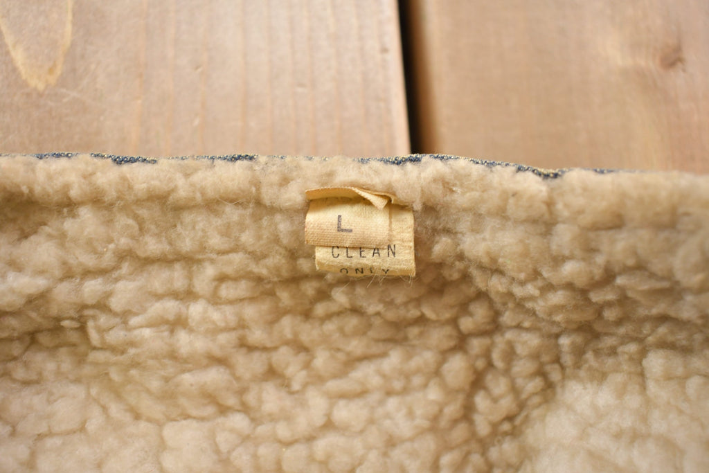 Vintage 1990s Denim Sherpa Lined Vest