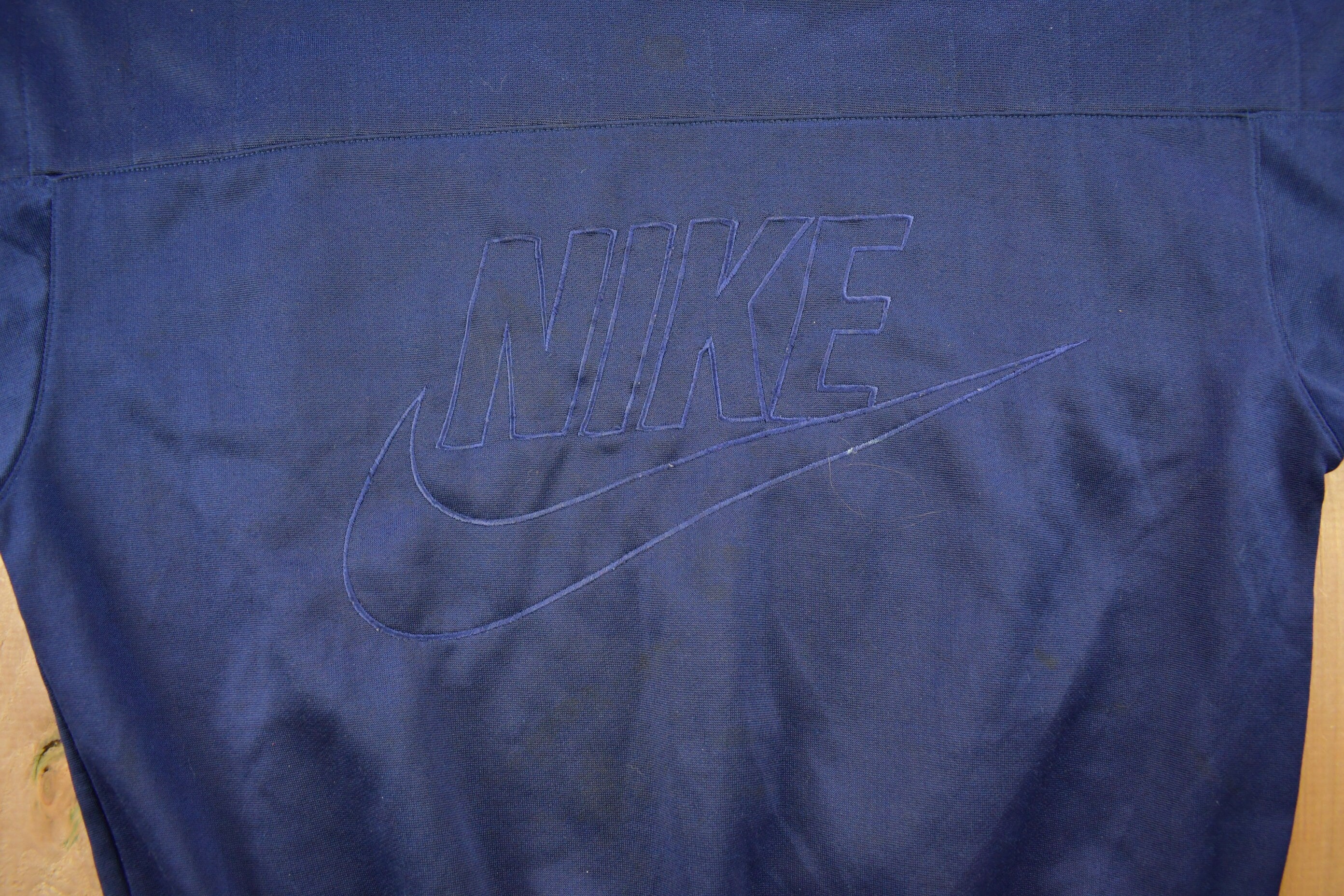 Vintage 1980s Nike Big Swoosh Jersey Like Crewneck Sweatshirt