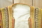 Vintage 1960s Folk Rainbow Silk Velvet Antique Romanian Hand Embroidered Folk Vest